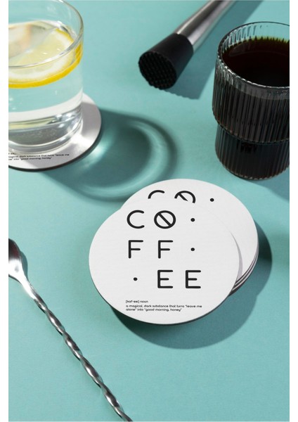 Elite Coffee Anlam Tasarımlı Ahşap Bardak Altlığı 1 Adet