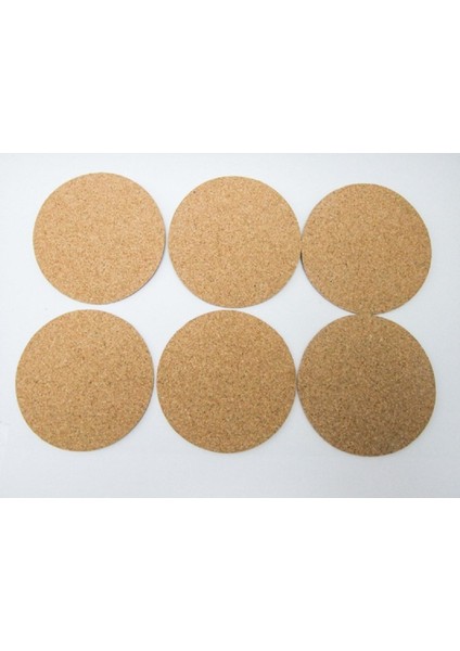 Elite Bardak Altlığı Mantar Yuvarlak Ince 6 Adet (Çap 9cm)(Kalınlık 3mm) 1 Adet