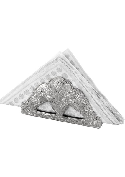 Elite Telkari Zamak Metal Gümüş Renkli Peçetelik (8,5CMX15CM) 258-K-11 1 Adet