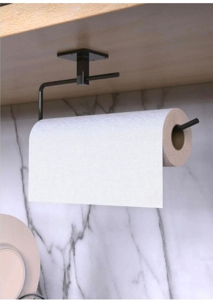 Elite Siyah Kağıt Rulo Havluluk Peçetelik Yapışkanlı Tasarım Askı 1 Adet