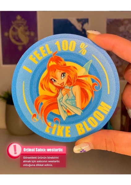 Elite Winx Club - Bloom Peri Baskılı Tasarım Bardak Altlığı 1 Adet