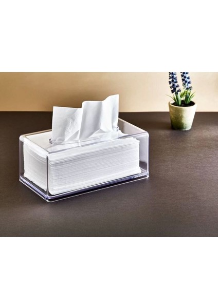 Elite Clear Peçete Organizeri- Dekoratif Kristal Peçetelik - EC-4041424344 1 Adet