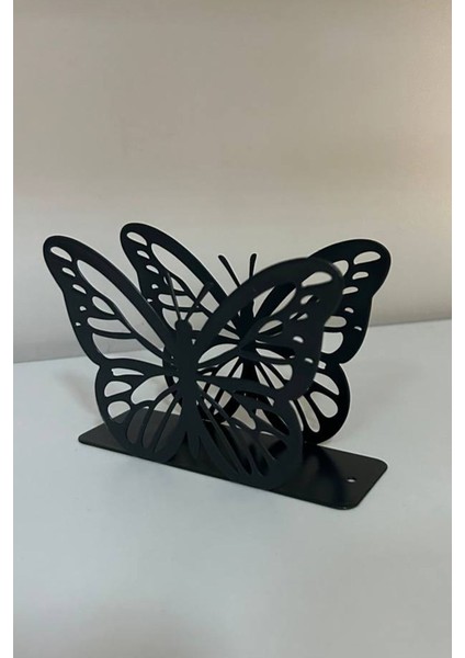 Elite Peçetelik Kelebek Model Metal Dekoratif (11X8.5X4 Cm) - Antrasit Gri 1 Adet modelleri