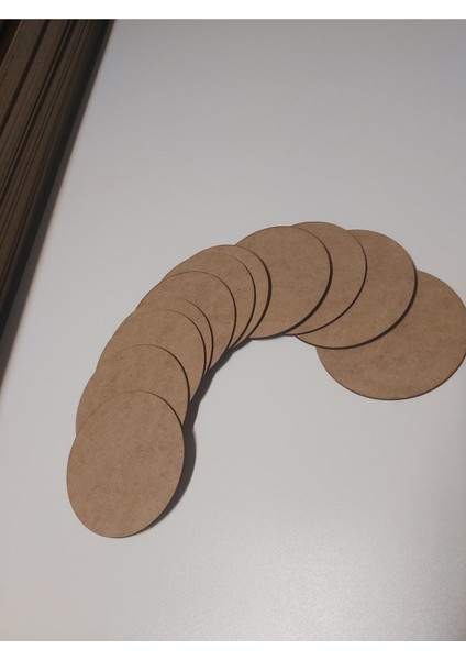 Elite Supla Levha 10 Adet 3 mm Ham Mdf 8 cm Çap Yuvarlak Bardak Altı 1 Adet
