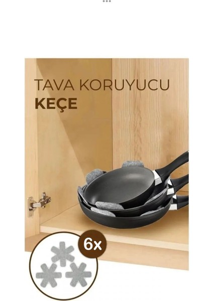 Elite Tava, Tencere ve Borcam Koruyucu Çizdirmez Keçe 20 cm 6'lı Set - Mutfak Gereçlerinizi Güvende Tutun 1 Adet