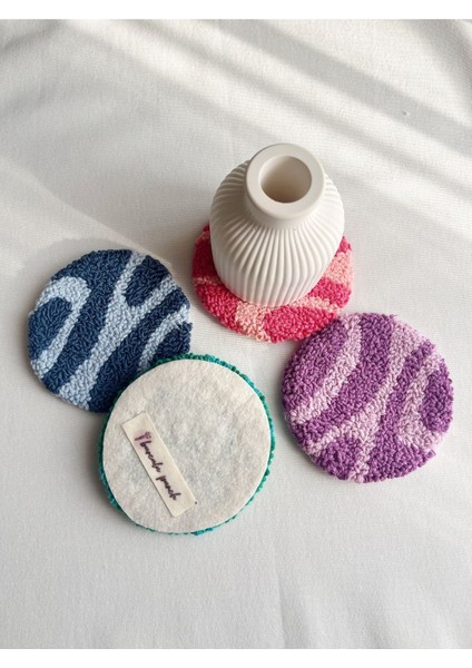 Elite Burculupunch Punch Nakışı Renkli Bardak Altlığı 4’lü Set 1 Adet