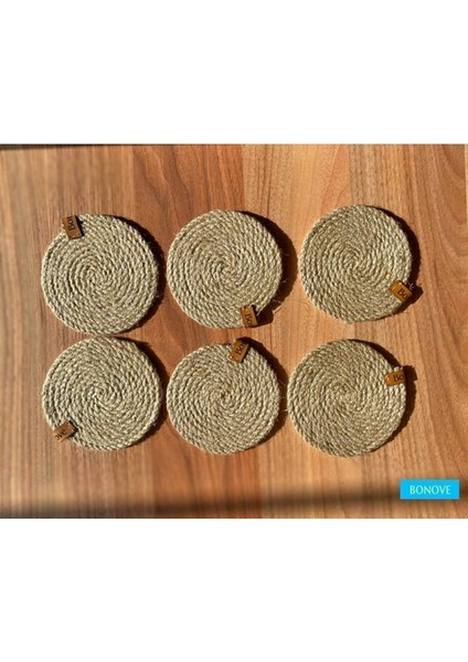 Elite Hasır Jüt Bardak Altlığı (6 Adet) ,12 Cm, Fincan, Bardak, Kupa, Mum Altlığı 1 Adet modelleri