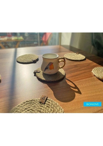 Elite Hasır Jüt Bardak Altlığı (6 Adet) ,12 Cm, Fincan, Bardak, Kupa, Mum Altlığı 1 Adet indirimleri