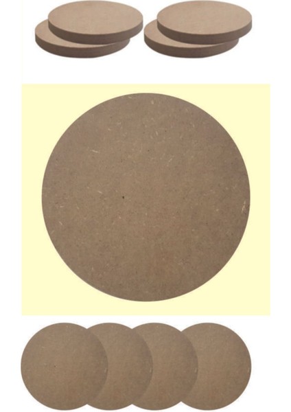 Elite Yuvarlak 4 Adet Ham Mdf Boyanabilir Bardak Altlığı 12CM 1 Adet