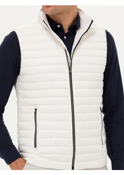 Erkek Beyaz İnce Kapitone Mont Yelek 50266336-VR013