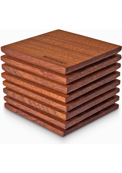 Elite 8'li Bardak Altlığı - Maun - 9.4cm x 9.4cm x 1cm 1 Adet