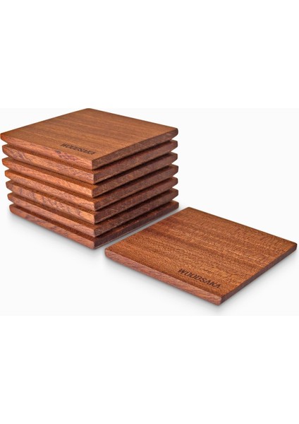 Elite 8'li Bardak Altlığı - Maun - 9.4cm x 9.4cm x 1cm 1 Adet