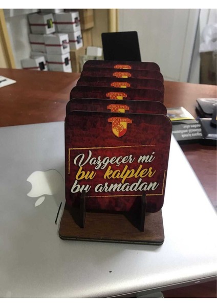 Elite Göztepe 9*9 cm Ahşap Bardak Altlığı 6 Lı 1 Adet
