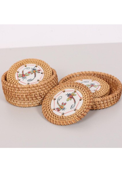 Elite Muteber Rattan Kutulu 6'lı Seramik Bardak Altlığı Srmkt-03 1 Adet