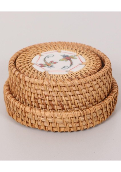 Elite Muteber Rattan Kutulu 6'lı Seramik Bardak Altlığı Srmkt-03 1 Adet modelleri