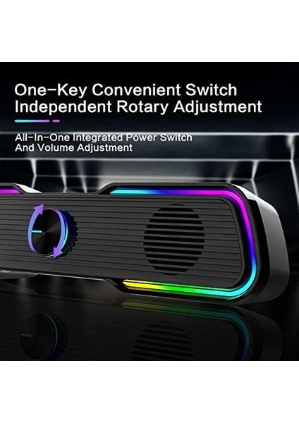 N-169B Aux Stereo 2.0 Rgb Masaüstü Gaming Oyuncu Hoparlör Speaker