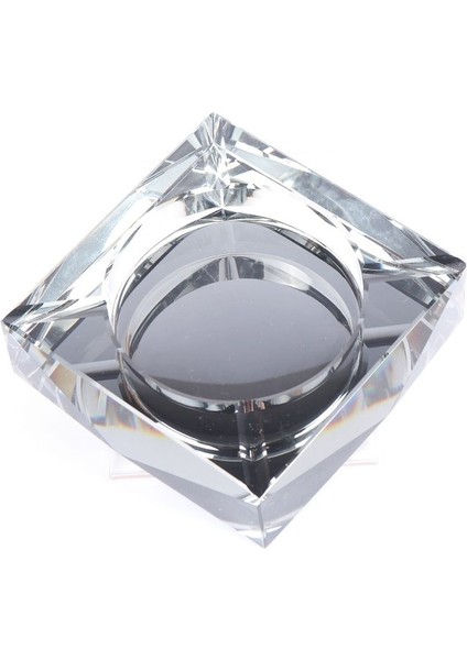 Elite Kristal Gri Şeffaf Küllük / Kül Tablası Modern Elmas Kesim 3477-3 1 Adet