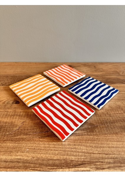 Elite Bardak Altlığı - Bardak Altı - El Yapımı Taş Bardak Altı - 4’lü Set Renkli - Stone Coasters 1 Adet fırsatları
