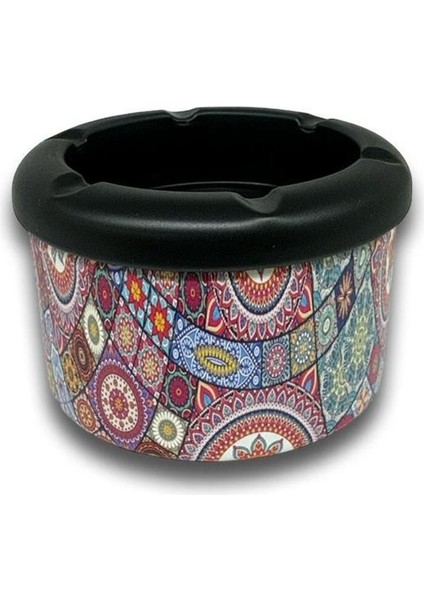 Elite Mandala Desen Metal Mini Sigara Küllüğü Karışık 8cm 1 Adet