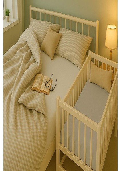 3 Adet 70 x 120 x 20 cm Anne Yanı Lastikli Penye Kumaş Bebek Çarşafı