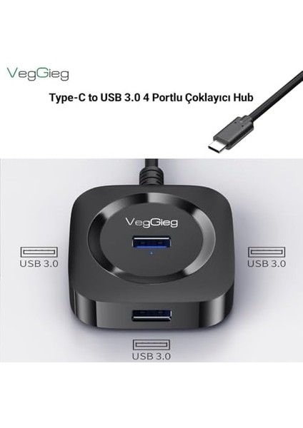 4 Portlu Type-C To USB 3.0 Çoklayıcı Hub