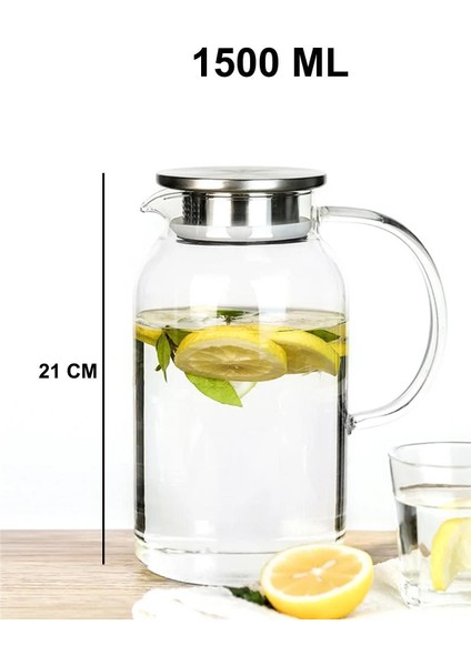 Elite Borosilikat Cam Sürahi Lüks Sürahi 1500ML 3629 1 Adet