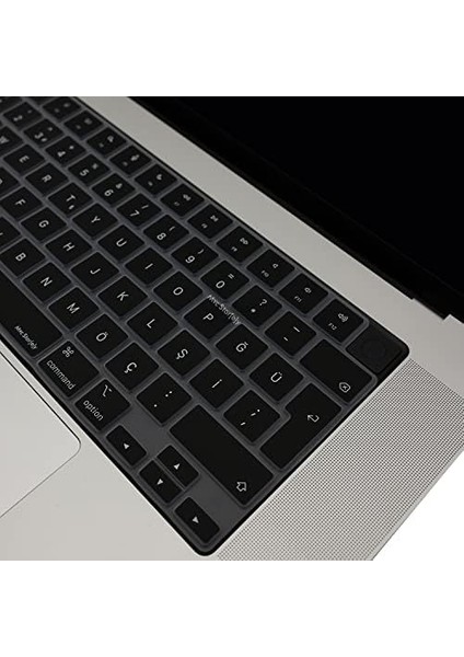 Macbook Pro Air M1-M2-M3 Klavye Koruyucu (Türkçe Q) A2681 A3113, A2941 A3114, A2442 A2779 A2992 A2918, A2485 A2780 A2991 ile Uyumlu Siyah