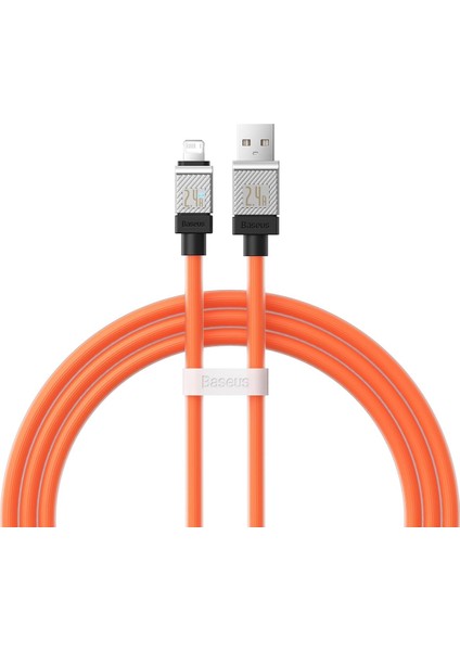 Coolplay Serisi Hızlı Şarj Kablosu USB To Ip 2.4A, 1m, Turuncu