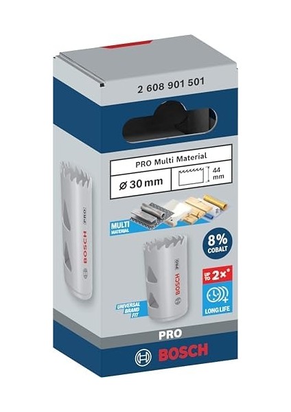 1 x Pro Multi Malzeme Delik Testeresi (Yumuşak Ahşap, Alçıpan Duvar Için, Ø 30 Mm, Profesyonel Aksesuar Matkap/tornavida)