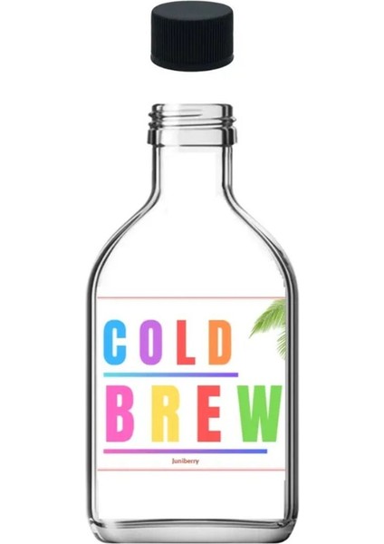 Elite Çok Amaçlı Yassı Boş Cam Soğuk Kahve Şişesi 200ML Cold Brew 1 Adet