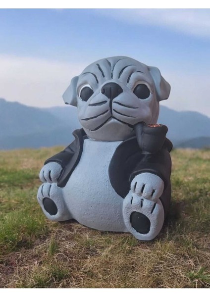 Elite Dekoratif Lüks Tasarım Panda ve Köpek Kül Tablası Küllük (2li Set) 1 Adet
