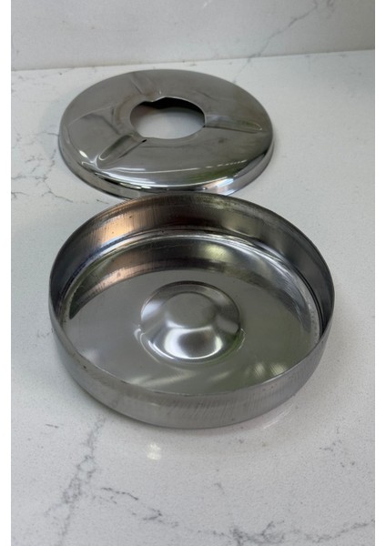 Elite Paslanmaz Krom Küllük 11 cm Yuvarlak Kapaklı Metal Küllük 1 Adet modelleri