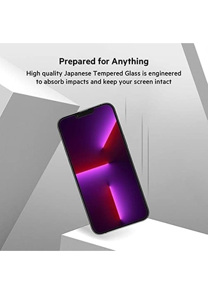 iPhone 14 Plus, iPhone 13 Pro Max 2'li Paket Ekran Koruyucu Temperedglass, Dahil Edilen Kılavuz Çıkartmalarıyla Kolay Uygulama Kabarcıksız
