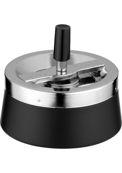 Elite Bas-Çevir Metal Hazneli Küllük Siyah 11CM 1 Adet