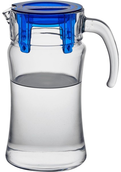 Elite Azur Mavi Kapaklı Cam Sürahi, 1400CC 1 Adet