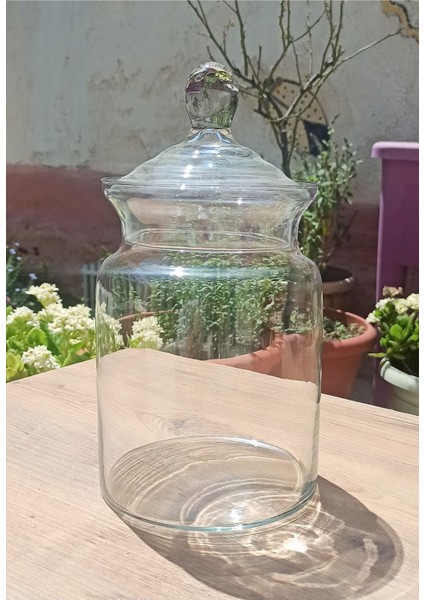 Elite El Yapımı Üfleme Cam Vase Drajelik, Şekerlik, Sunumluk, Çerezlik, Çay Şeker Kavanozu 1 Adet
