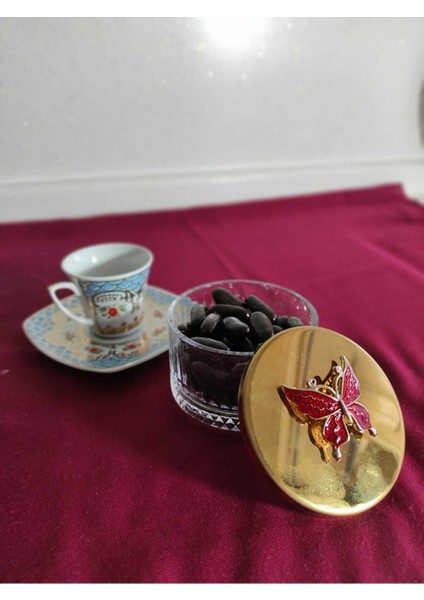 Elite Paşabehçe Elysia Şekerlik Çerezlik Lokumluk Gold Kapaklı Kelebek Figürlü. 1 Adet