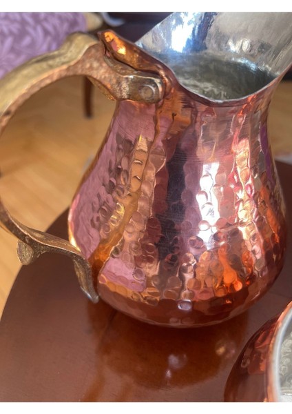 Elite Dövme Bakır Sürahi ve Su Bardakları 1 Adet