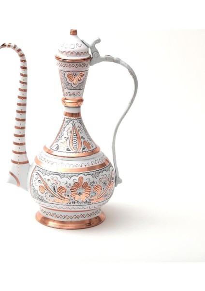 Elite Dekor Amaçlı Erzincan El Işlemeli Bakır Osmanlı Leğenli Ibrik Beyaz 1 Adet fiyatları