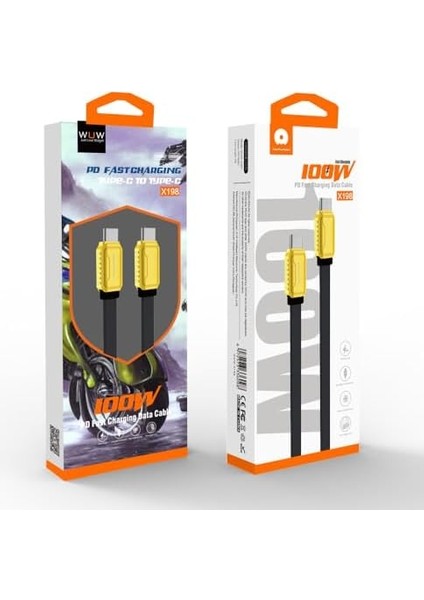 Data Cable X198 Type-C To Type-C 100W Hızlı Sarj Kablosu 1m