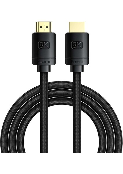 High Definition Serisi HDMI 8k To HDMI 8k Görüntü Aktarma Kablosu, 2m, Siyah