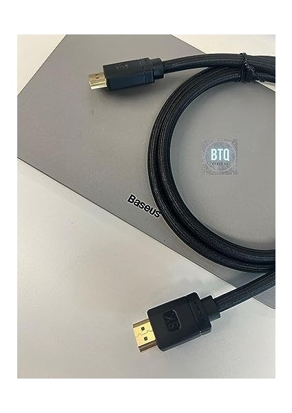 High Definition Serisi HDMI 8k To HDMI 8k Görüntü Aktarma Kablosu, 2m, Siyah