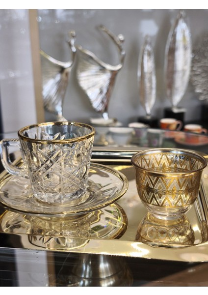 Elite P&ora Gold Gümüş Detayli 6 Li Kahve Yani Lokumluk 1 Adet