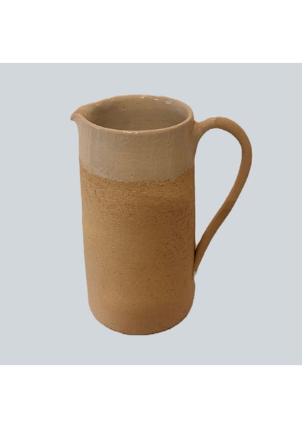 Elite El Yapımı Stoneware Seramik Sürahi – Rustik ve Doğal Tasarım 1 Adet