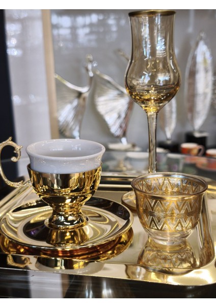 Elite P&ora Gold Gümüş Detayli 6 Li Kahve Yani Lokumluk 1 Adet modelleri