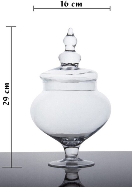 Elite Tombik Ayaklı Drajelik Kapaklı Cam Kurabiyelik/ Şekerlik 29CM 4 Parça 1 Adet fırsatları