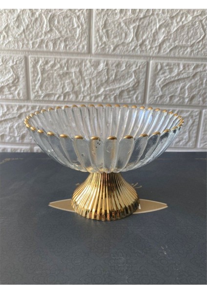 Elite Gold Detaylı Premium Şekerlik Ayaklı Cam Şekerlik 16 cm 1 Adet modelleri