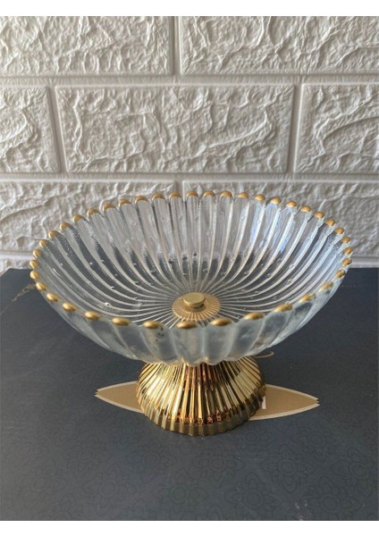 Elite Gold Detaylı Premium Şekerlik Ayaklı Cam Şekerlik 16 cm 1 Adet fırsatları
