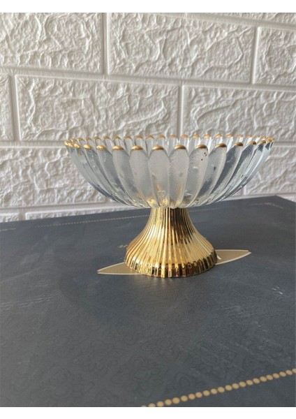 Elite Gold Detaylı Premium Şekerlik Ayaklı Cam Şekerlik 16 cm 1 Adet indirimleri