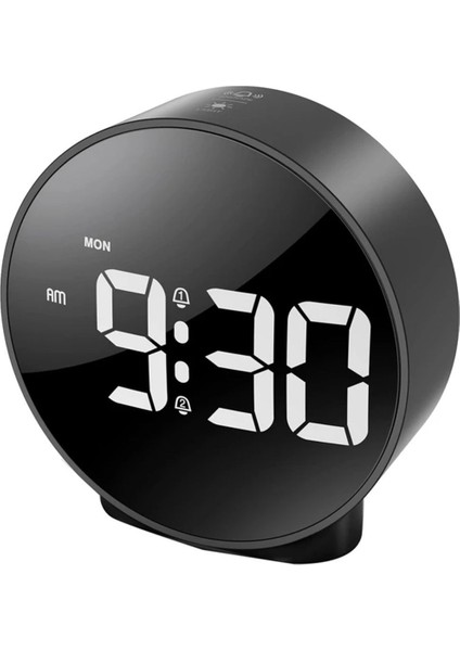 Modern Yuvarlak Siyah Dijital LED Masa Saati, USB Güç, Erteleme, Ev ve Ofis Dekoru fiyatları